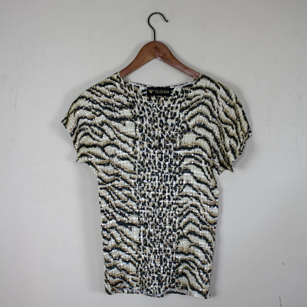 Valentina Top Animal Print Short Sleeve OS